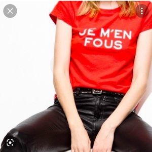 Zadig & Voltaire Red ‘Je M’en Fous’ T-Shirt